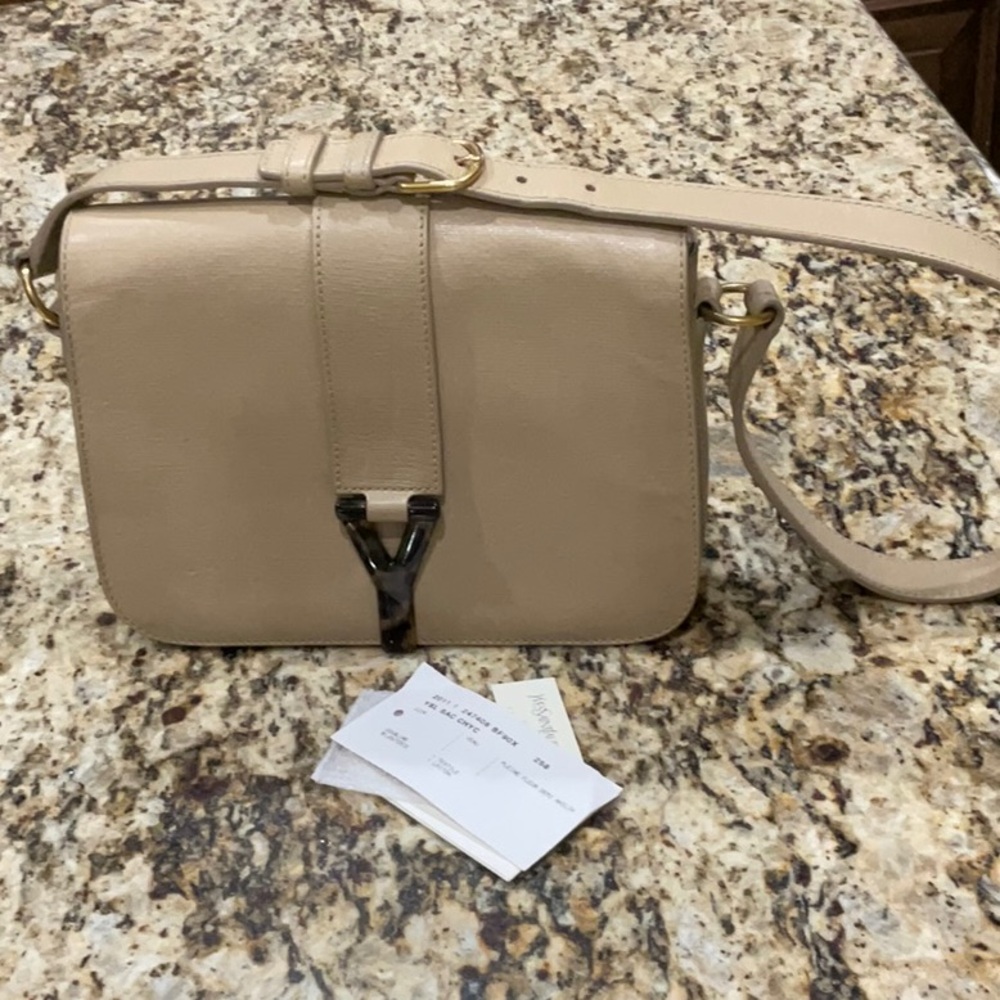 YSL Chyc Flap Bag Tan With Tortoise
